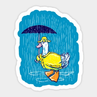 Rain Annoyed Duck Sticker